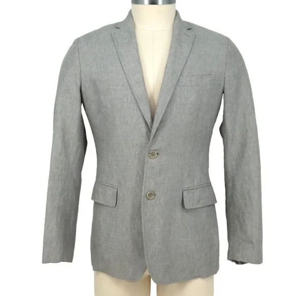 Banana Republic Sport Coat Mens 38R Light Gray Jacket Tailored Fit Blazer Preppy