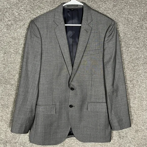 J.Crew Blazer Mens 40R‎ Gray Ludlow Tollegno Wool Coat Two Button Double Vent