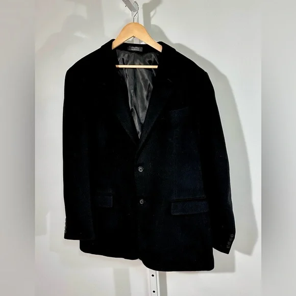 Gianfranco Ruffini Italy 100% Camel Hair Blazer Sport Coat 43L Black