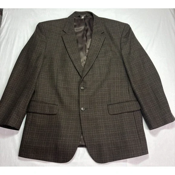 Jos. A Bank Signature Men Sport Jacket 2 button Wool Brown/Black 48L