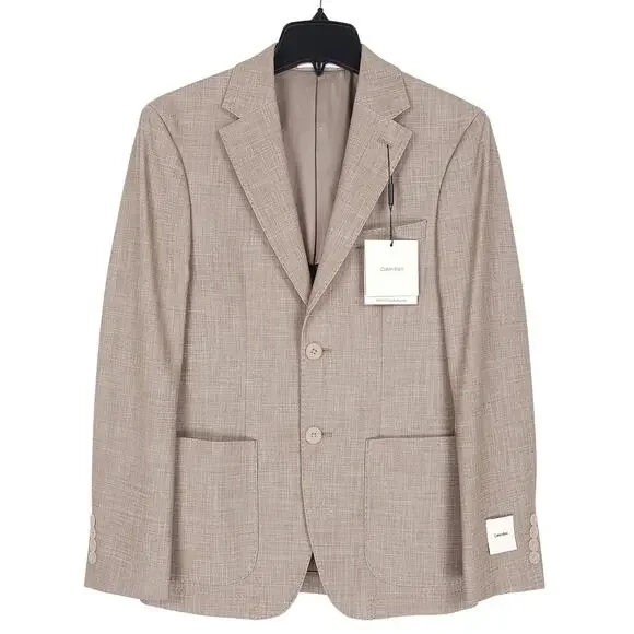 Calvin Klein Mens Slim Fit Sport Coat Blazer 34S Tan Solid Stretch NWT