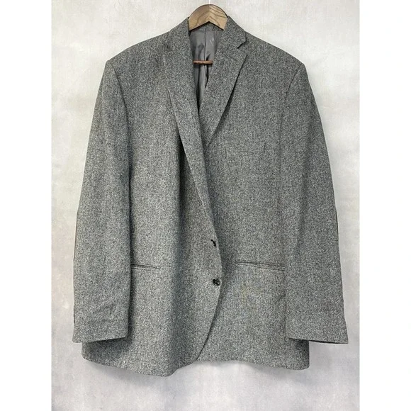 Ralph Lauren Blazer Mens 58L Wool Tweed Elbow Patches Academia Minimal Preppy