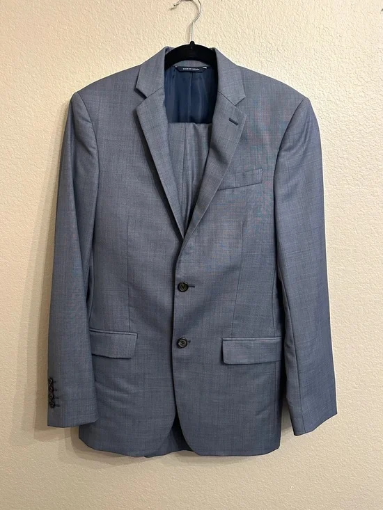 Ralph Lauren Dusty Blue 100% Wool Suit 36R