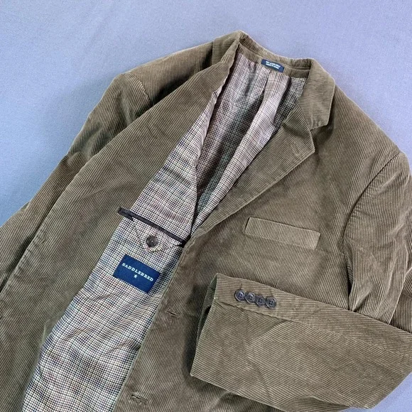 Saddlebred Blazer Mens 42R Brown Corduroy Sport Coat Jacket‎ Casual Check Lining