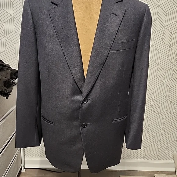 Ermenegildo Zegna Men's Wool and Cashmere Blazer Jacket Sport Coat 38/40 R Navy