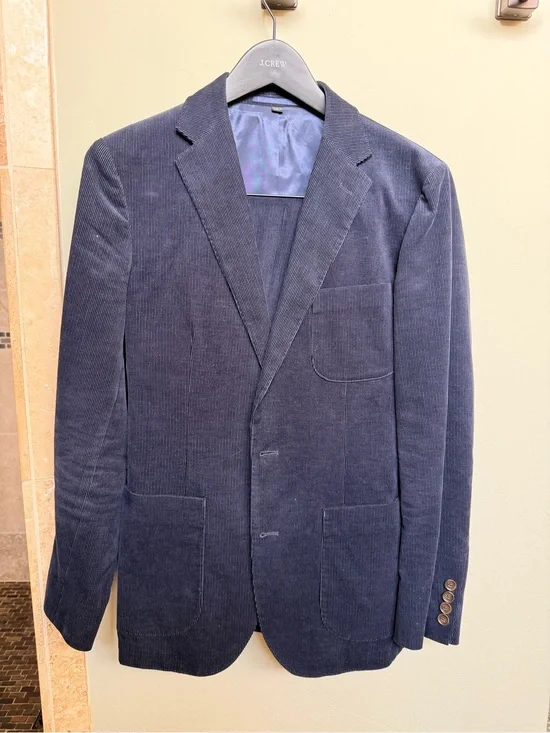J. Crew Men's Dark Navy Corduroy Blazer