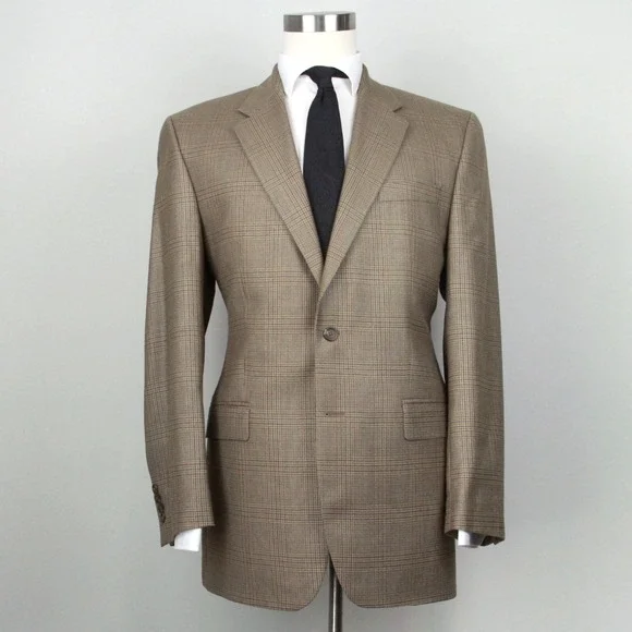 Lauren Ralph Lauren Blazer‎ 42L Men's Sport Coat Silk Wool Beige Classic Fit