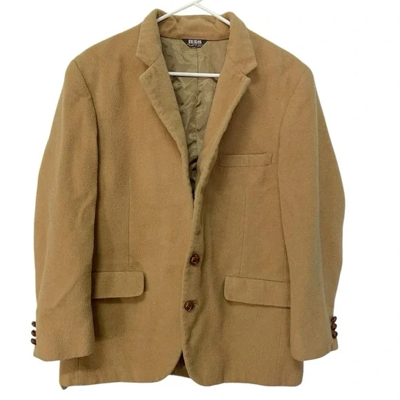 Bill Blass Tan Camel Hair Blazer Sport‎ Coat Jacket Vintage Old Money Preppy