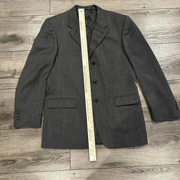 J. Ferrar Mens Charcoal Gray Wool Blend 3 Button Blazer Suit Jacket 42L‎