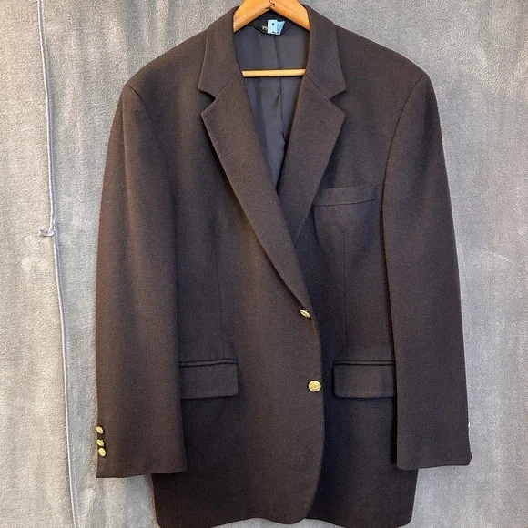Jos A. Bank 100% Cashmere Men's 46L Signature Collection Black Blazer