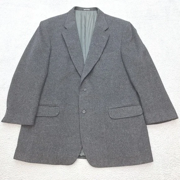 Vintage Macy's Club Room Blazer Mens‎ 46L Gray 100% Camel Hair Blazer