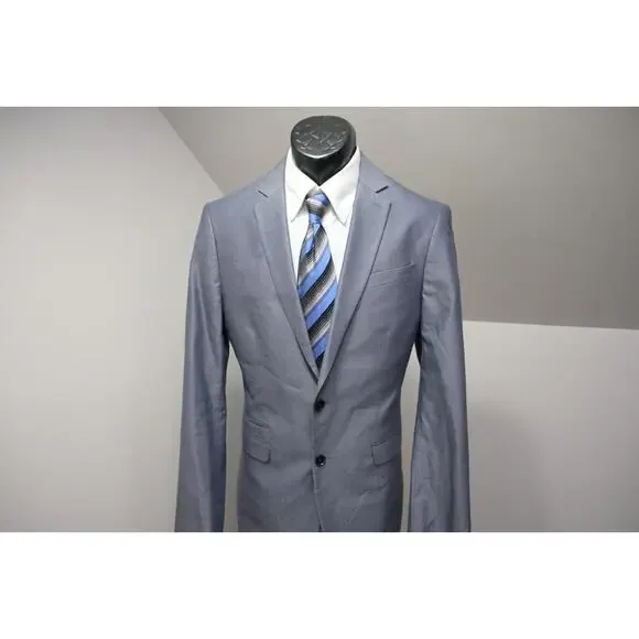 Express Photographer Slim Fit Gray‎ 2 Piece Suit Pants Jacket 32 x 30 38 R
