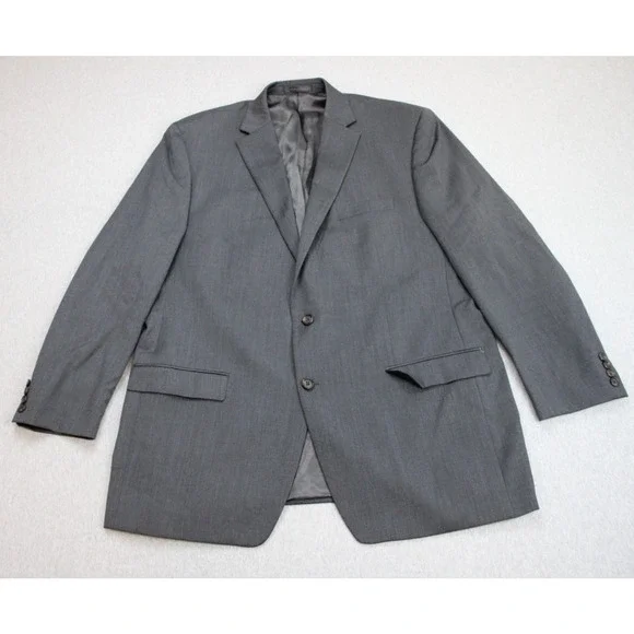 Lauren Ralph Lauren Blazer Mens Size 48L Gray Wool 2 Button Front Suit Jacket‎