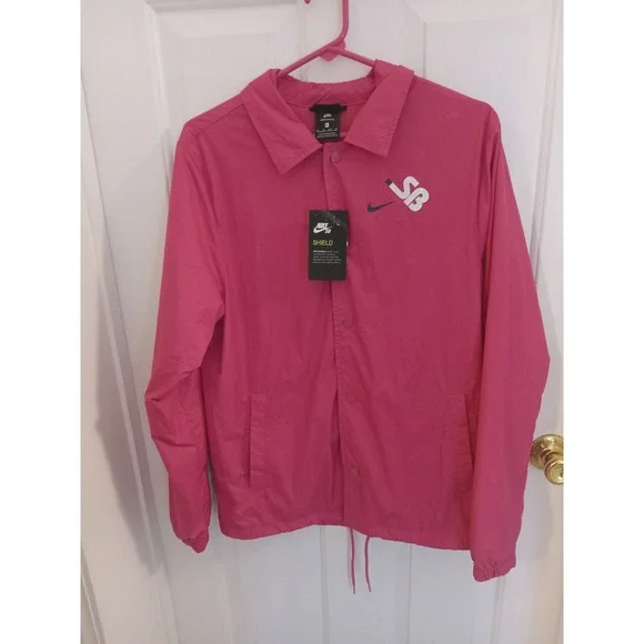 Nike SB Men's Shield Hot Pink Nylon Windbreaker Skate Jacket Size XSmall‎ New