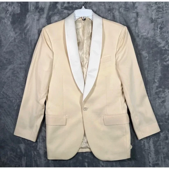 J Crew Ludlow Suit Jacket Mens 36S Short Cream Ivory Blazer Tuxedo Shawl Blazer