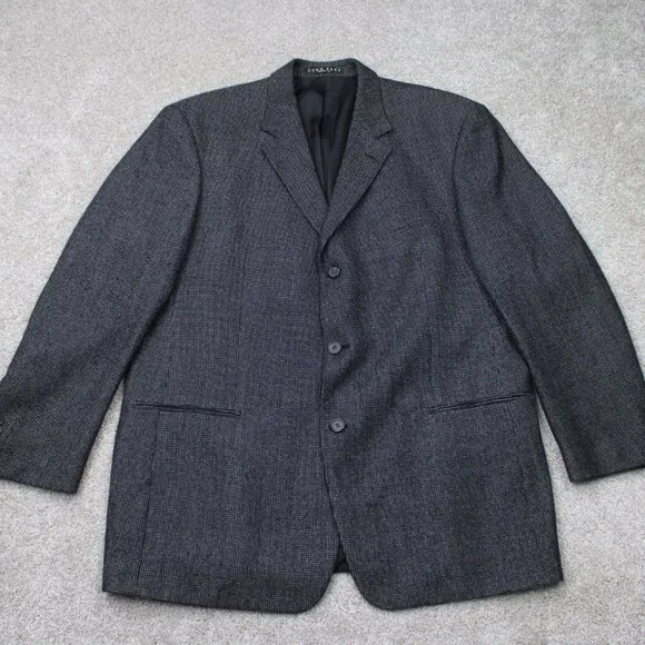 BOSS Hugo Boss Einstein US Blazer Mens 44R Black Wool 3‎ Button Sports Jacket