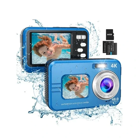 Underwater Camera, 4K 48MP Autofocus Waterproof Digital‎ Camera