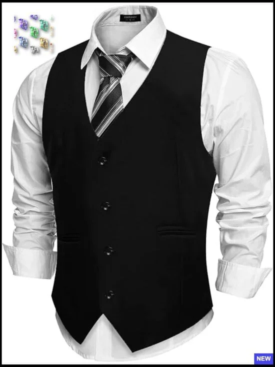 Slim Fit Business Vest Lightweight Modern Casual Elegant Waistcoat