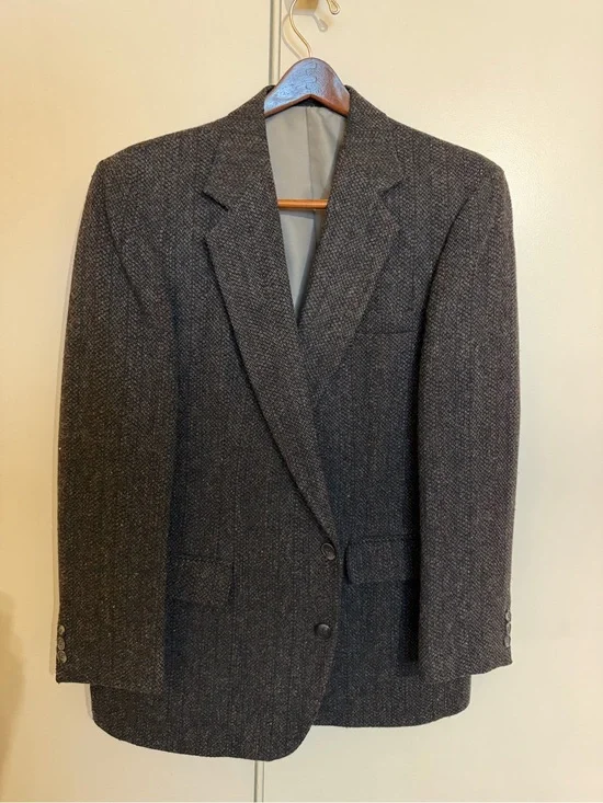 Haggar Dark Gray Textured Wool Sport Coat