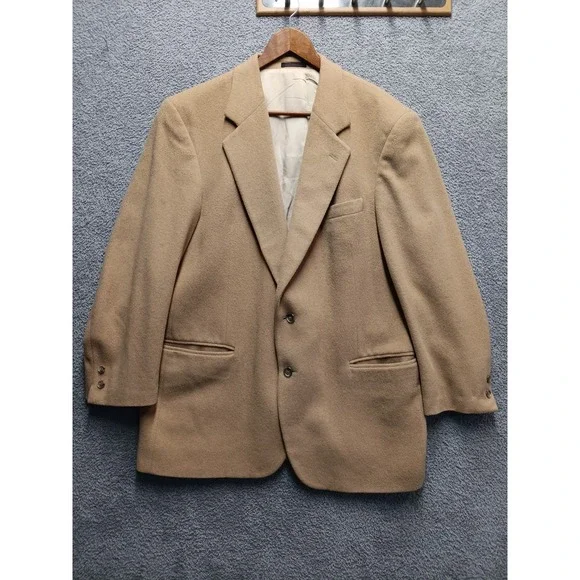 English Manor Men's Wool Blazer Sport Coat Tan Brown 42R‎ Classic Tailored