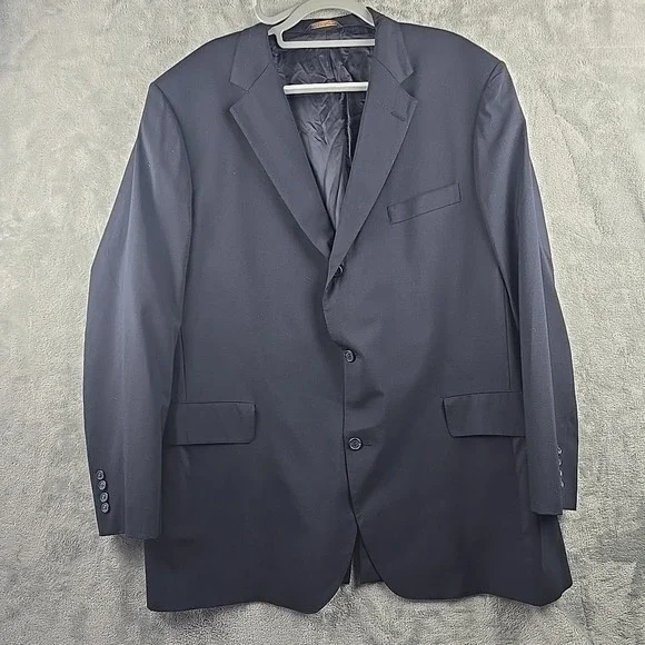 Brooks Brothers Brookease Blazer Mens 50 L Navy Sport Coat Jacket 100% wool‎