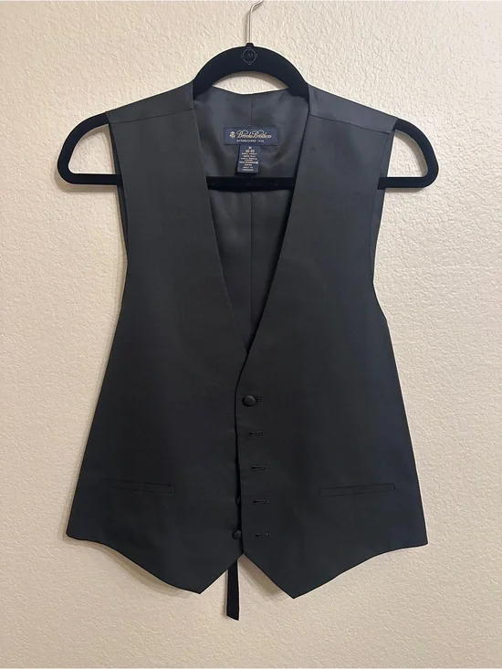 Brooks Brothers Black Silk Formal Tuxedo Vest Size M 38-40