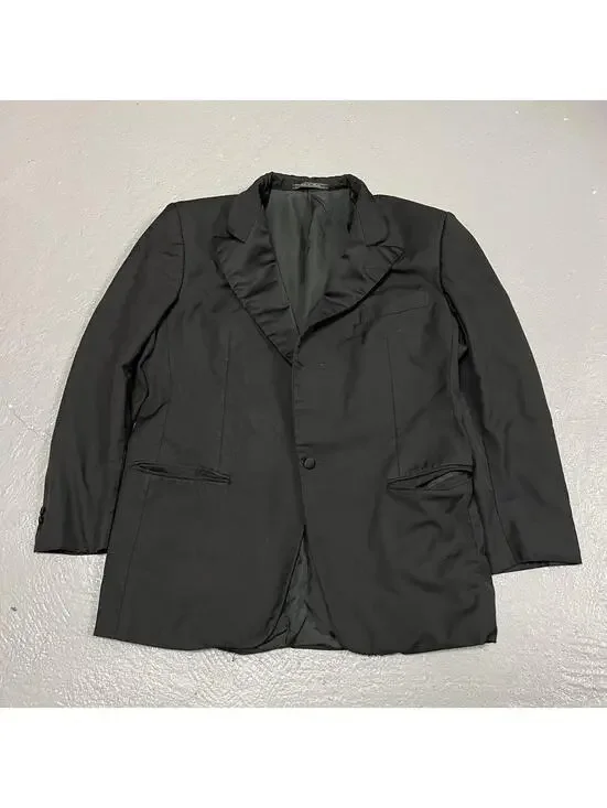 Ermenegildo Zegna Wool Single Breasted Black Blazer Sport Coat