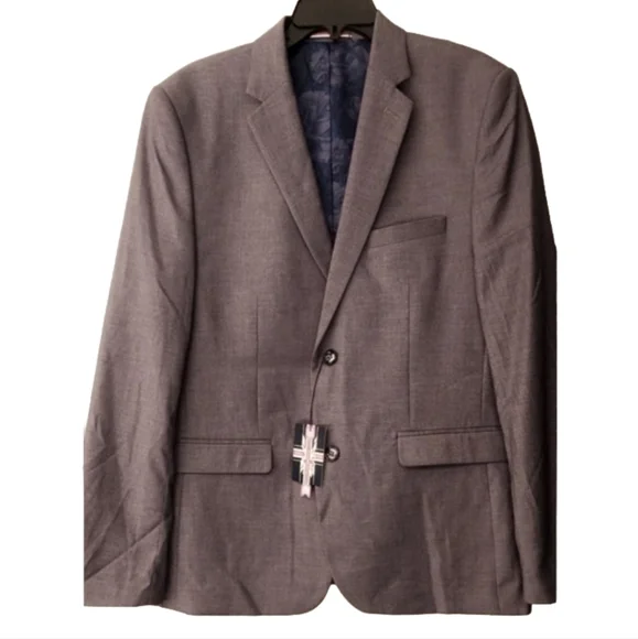 SOUL OF LONDON Two button Notch lapel Men's Slim fit  Blazer In Gray Sz 46R