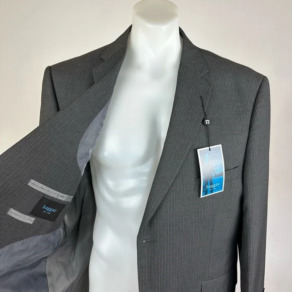 NWT Haggar Charcoal Pinstripe XXL Sport Jacket