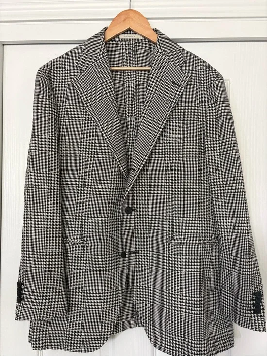 Suitsupply Black & White Glen Plaid Sport Coat Blazer