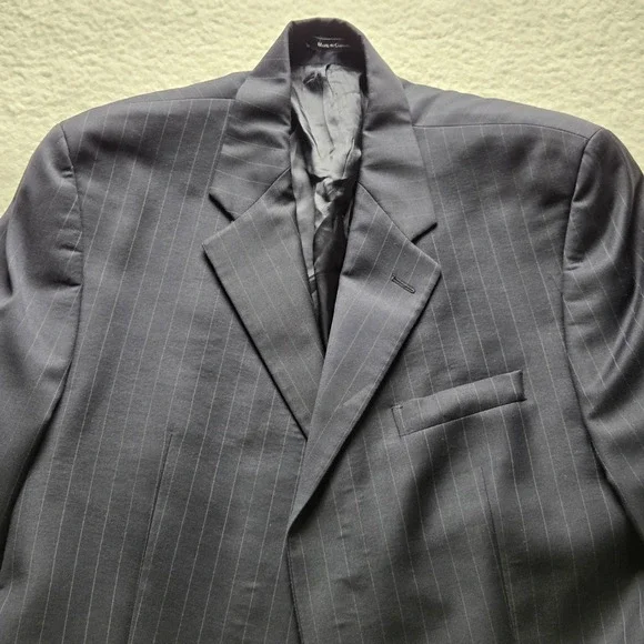Lauren Ralph Lauren Suit Jacket Mens 42 Gray Pinstripe 2 Button Lord & Taylor