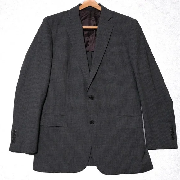 Brooks Brothers Mens 42L Regent Gray Micro-striped Suit Jacket Full Canvas Prep