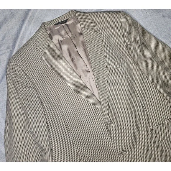 Jos A Bank Signature Gold Gordon Suit Jacket Blazer Mens 46L Silk Wool