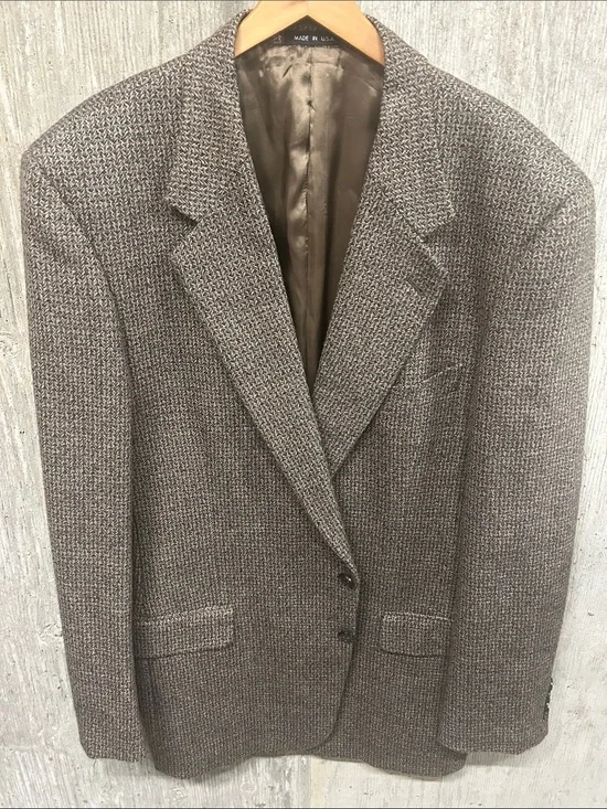 Joseph Abboud Brown Herringbone Alpaca/Wool-Blend Sport Coat 42
