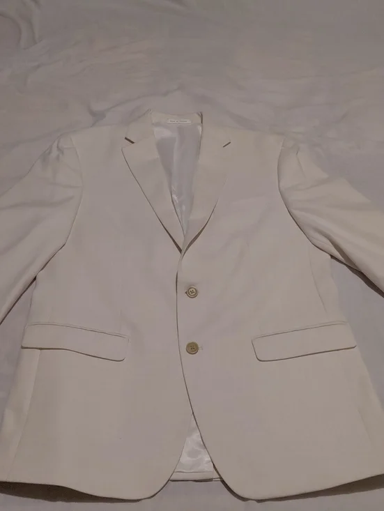 Chaps Cream Men's Two-Button Blazer