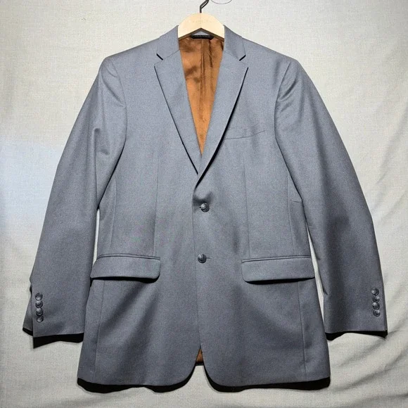 Jos. A. Bank Blazer Jacket Mens 40L Gray Slim Fit Professional Formal Wool