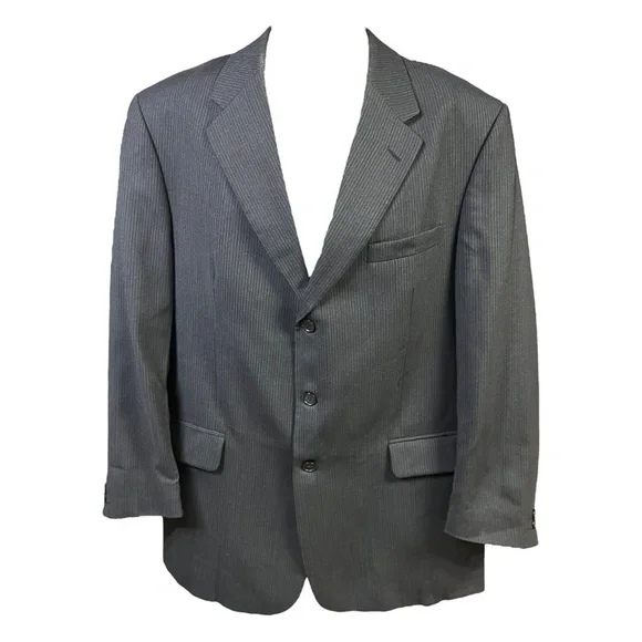 Coppley Suit‎ Jacket Wool Black Stripe Classic Notch Lapel Three Button Size 38R
