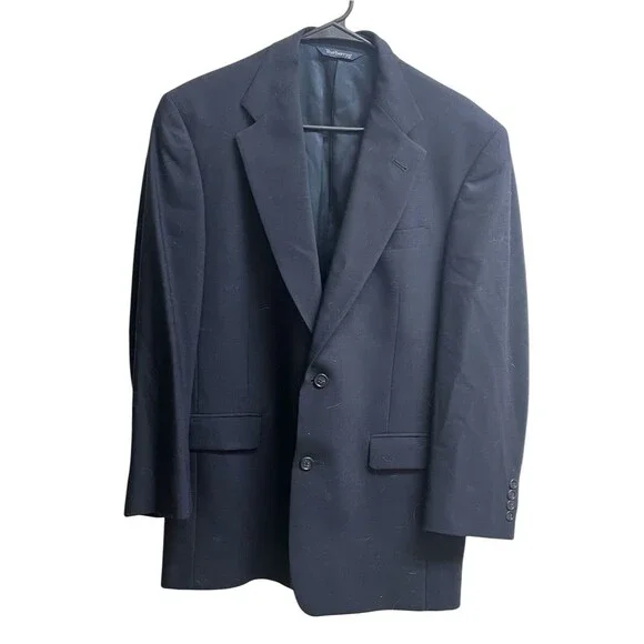 Vintage Burberrys Navy Blue Wool Blazer 38R Old Money Classic