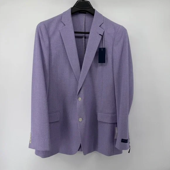 Stafford Sport Coat Mens 52R Purple Classic Fit Seasonal Textures Blazer NWT