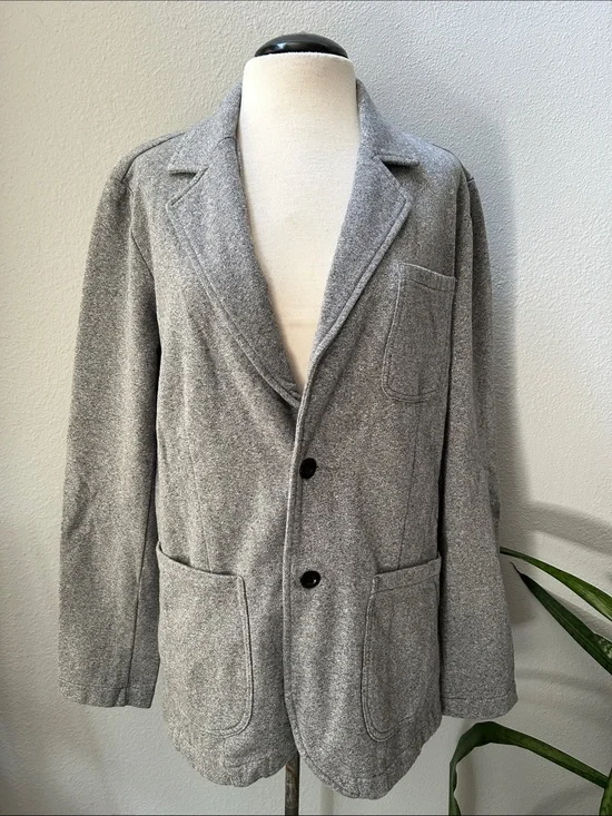 Lucky Brand Heather Gray Knit Blazer M