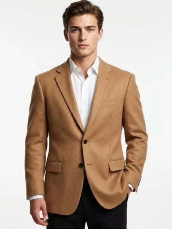 NWT Oscar De La Renta Men's  Wool Blazer Camel
