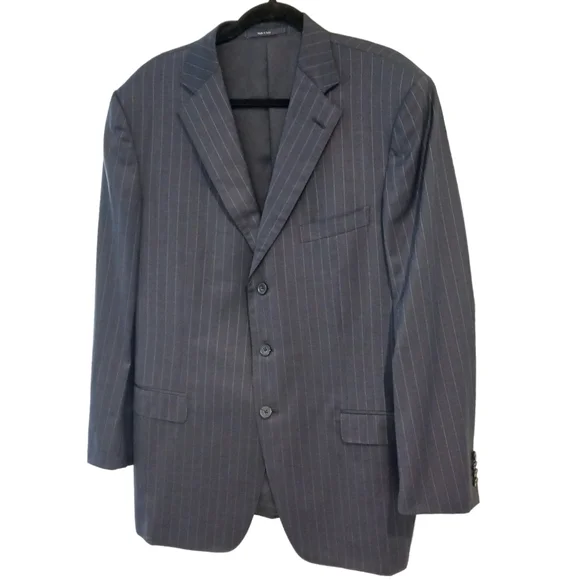 XL Ermenegildo Zegna Mens Suit Jacket Striped Traveller Made in Italy Wool Silk