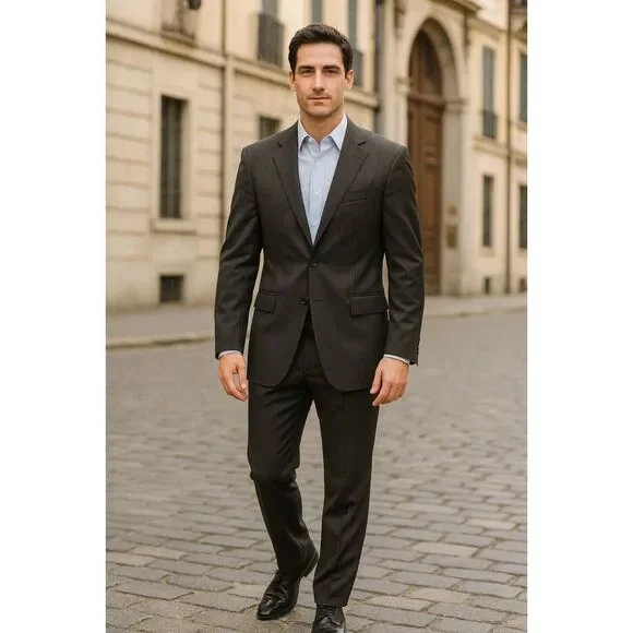 BURBERRY LONDON Gray Stripe Sports Coat Suit Blazer Jacket  Mens Size 39R
