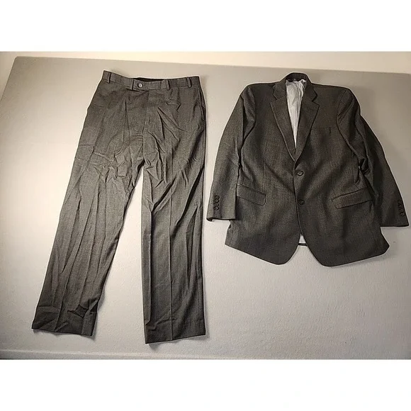 BROOKS BROTHERS Explorer Collection Fitzgerald Fit Wool Gray Mens Suit 42R 36x33