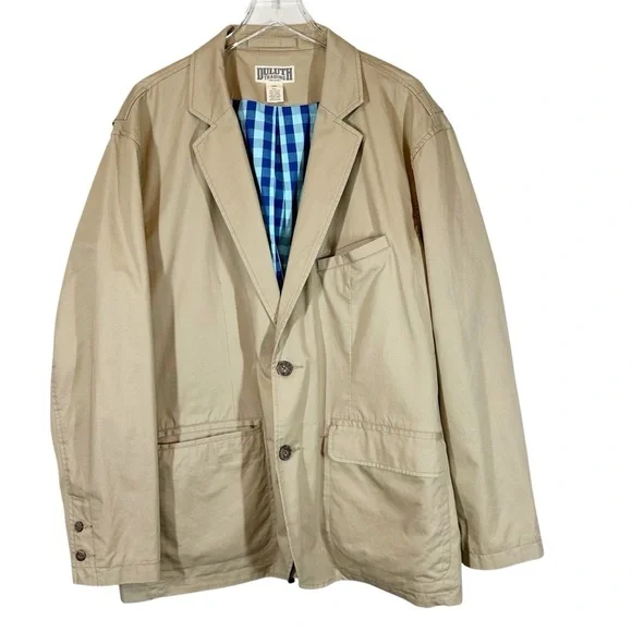 DULUTH Men's 3 XL 2 Button Sports Blazer Jacket Kahki Cotton