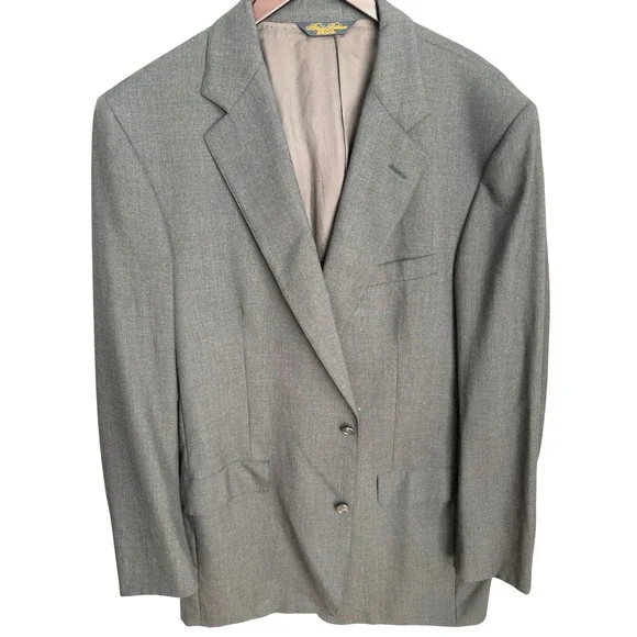 Brooks Brothers Makers Brooksease Blazer Men 42 Grey Wool Business Union USA