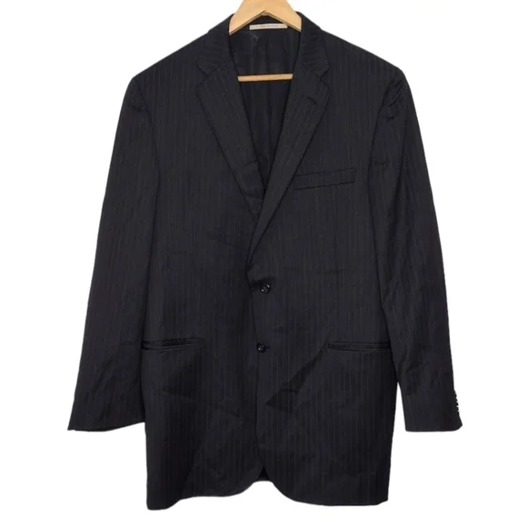 Burberry Men's 100% Wool Pinstripe Business Office Button Sport Coat Blazer Sz44
