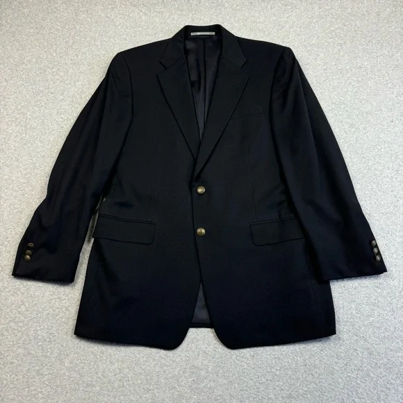 Hickey Freeman Madison‎ Blazer Sport Coat Mens 41R Black Wool Cashmere USA Made
