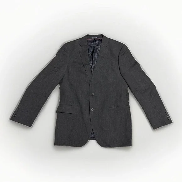 J.Crew 42R Charcoal Gray Wool Linen Sport Coat Blazer 2 Button Summer Jacket