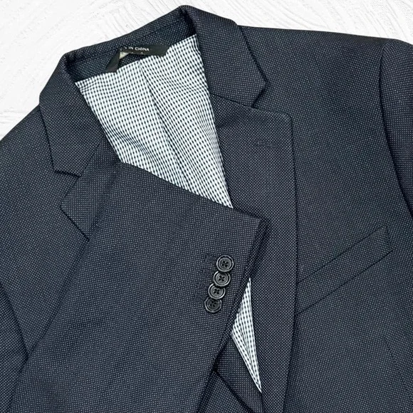 Banana Republic Marzotto Wool 36S Navy Birdseye Slim Modern Blazer Sport Coat